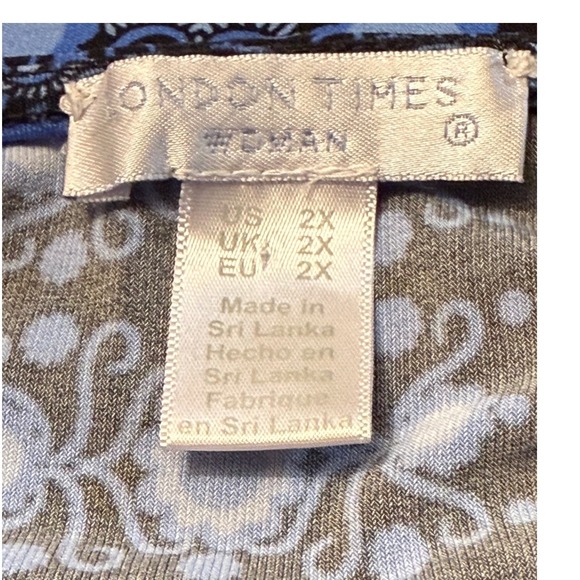 London Times Woman Plus Size 2X Floral Print Long Sleeve Knee Length Dress - Picture 3 of 6